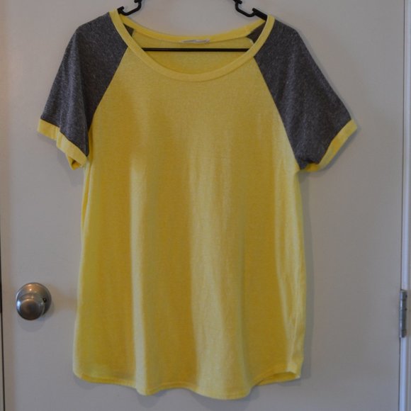 Yellow & Gray Raglan Tee - Picture 3 of 5